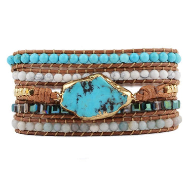The Positivity Turquoise And Howlite Wrap Bracelet-Your Soul Place